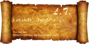 Latzkó Teréz névjegykártya
